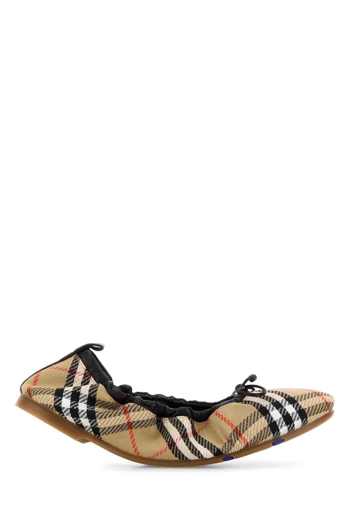 Embroidered Fabric Fawn Ballerinas Sand Ballerine