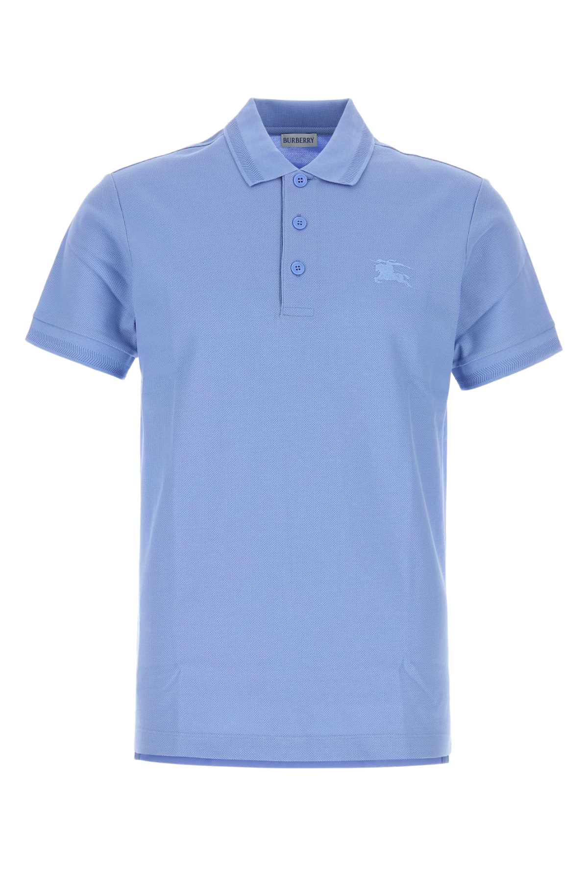 Cerulean Blue Piquet Polo Shirt Cornflowerblue Cotton T-shirt