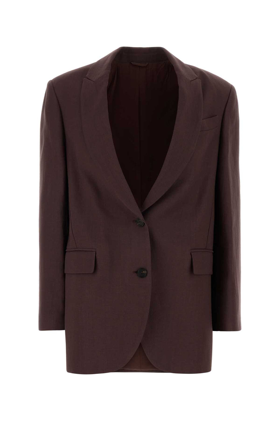 Brunello Cucinelli Jacket Exterior: 72% Viscose 28% Linen; Lining: 74% Acetate 26% Silk blazer in purple