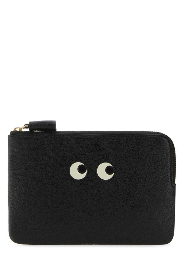 Anya Hindmarch Pocket 100% Goatskin clutch in black