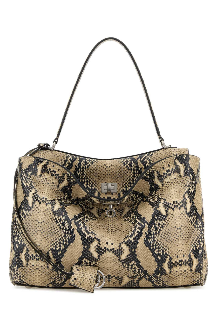 Balenciaga Handle T Domesticated Calf Leather 100% top handle bag in beige