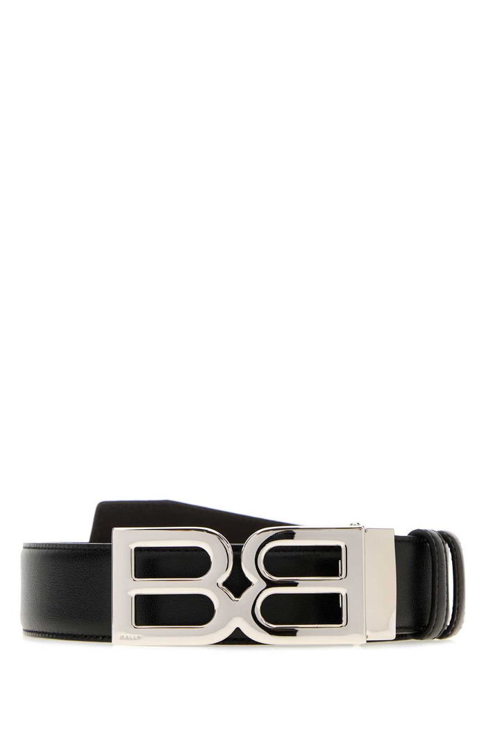 Black Leather Reversible Belt Blackebanopal Cinture