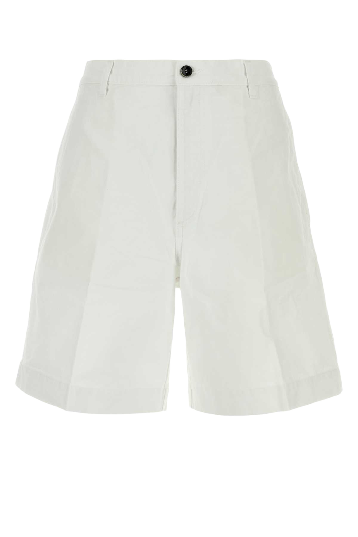 White Cotton Otto Bermuda Shorts Bianco Exterior