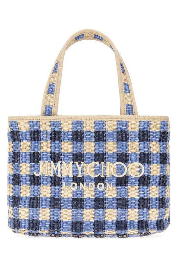 Jimmy Choo 100% Raffia; Platinum finishing mini bag in multicolor