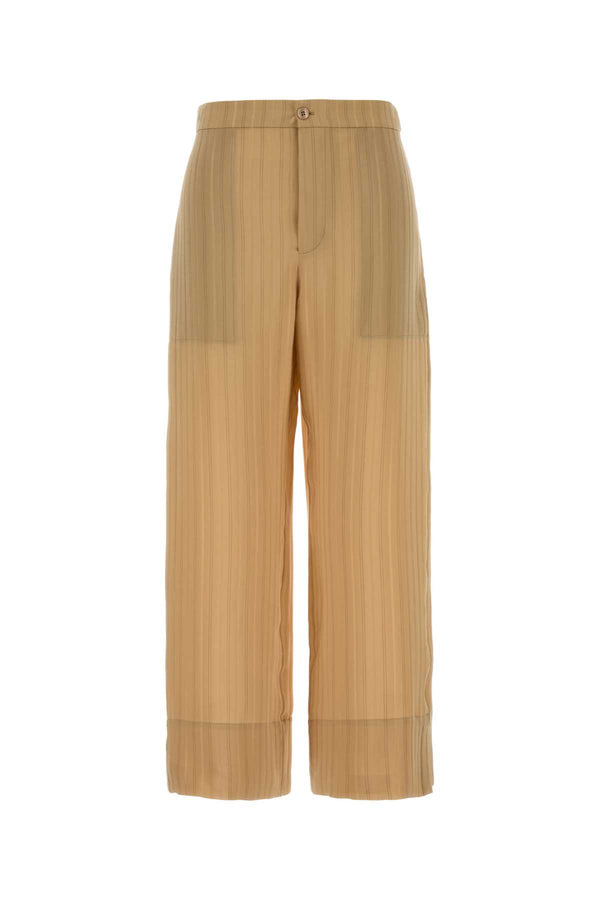 Saint Laurent Exterior: 100% Silk trousers in beige