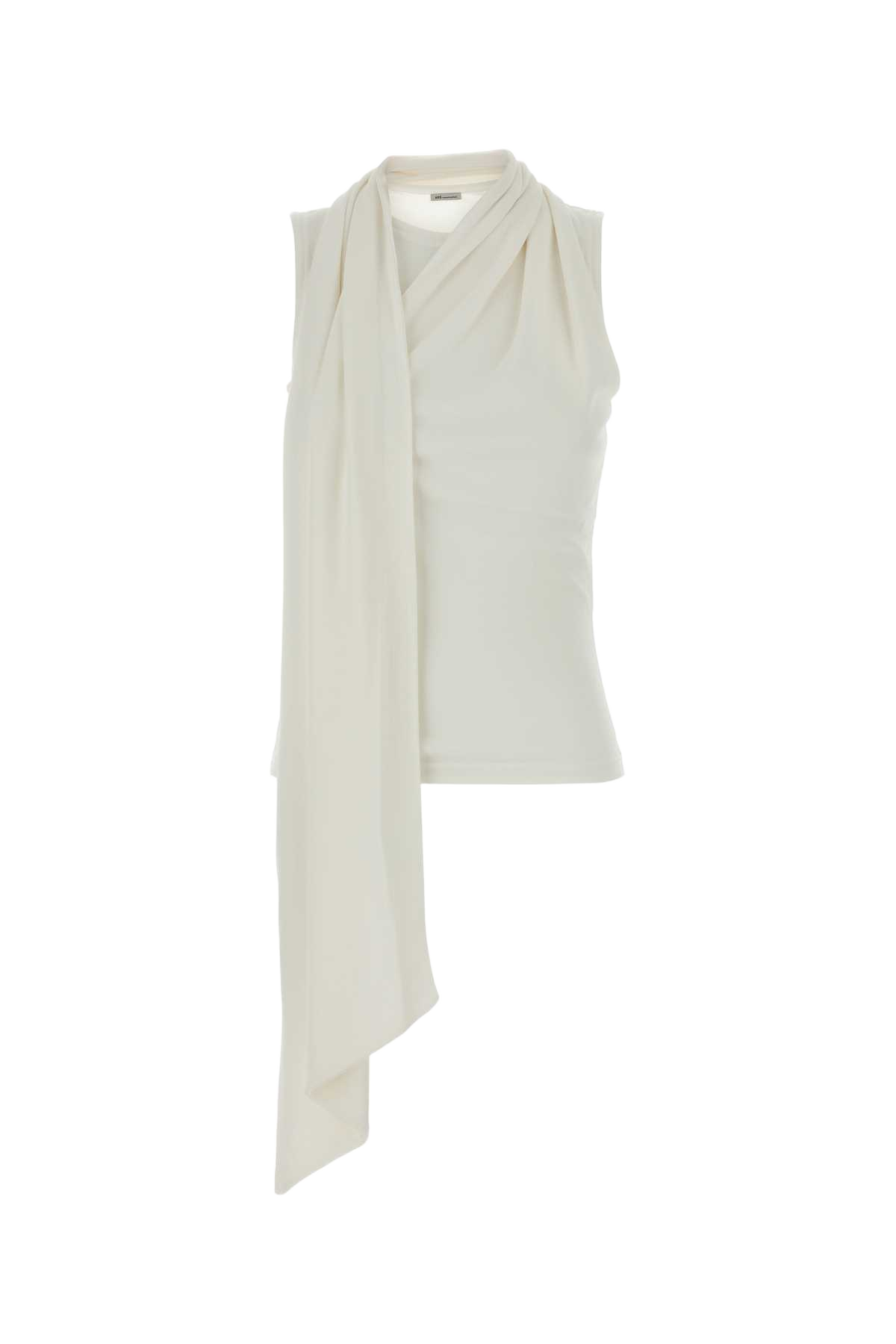White Viscose Blend Top Blanccreme Exterior: Nylon Maglie