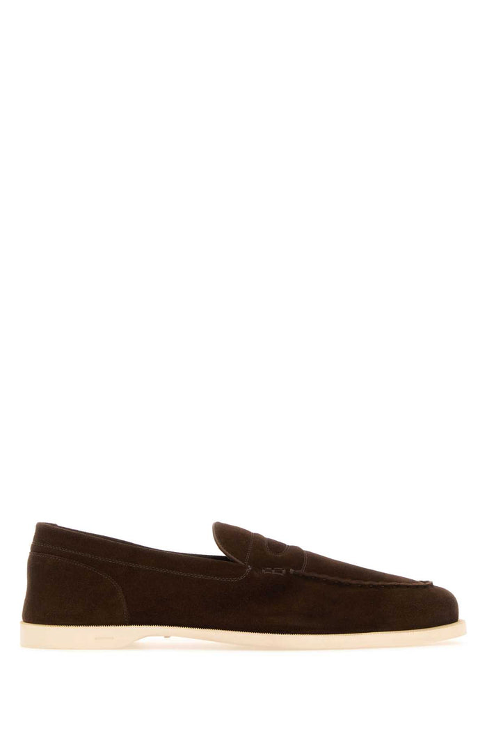Chocolate Suede Pace Loafers 2y Leather Mocassini
