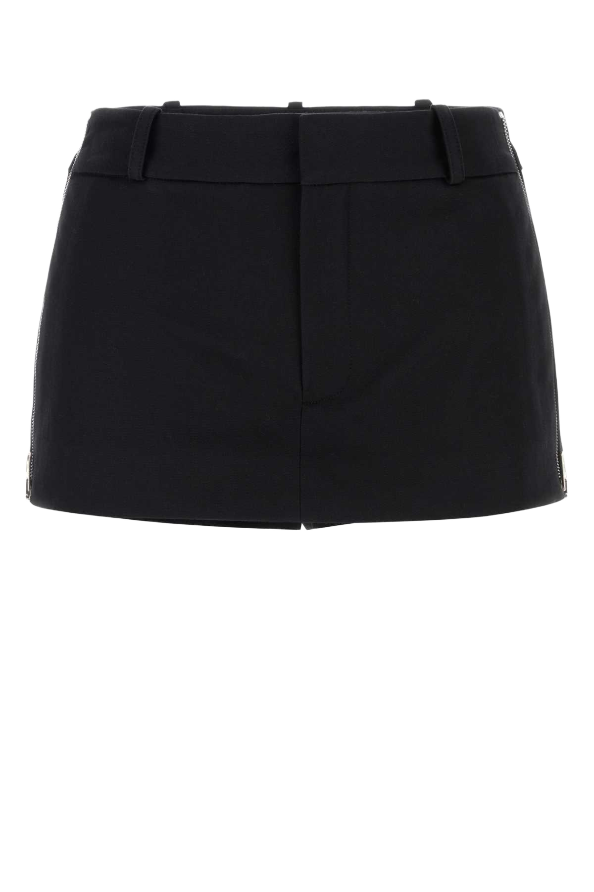 Black Cotton Pant-Skirt Short