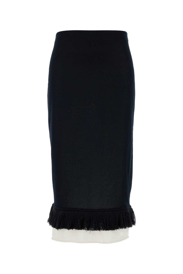 Bottega Veneta Exterior: 100% Silk skirt in black