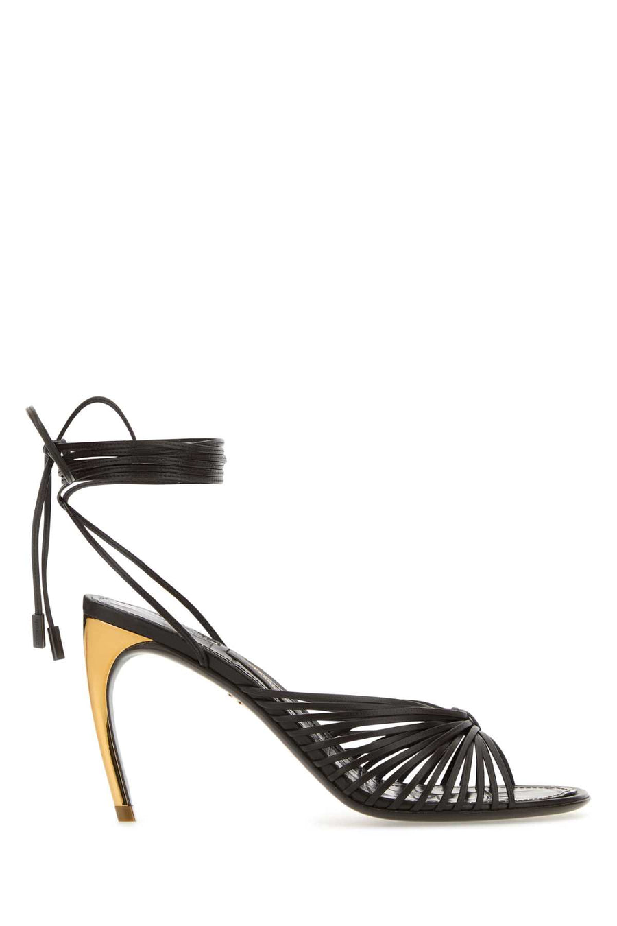 Ferragamo Testadimoro Exterior: 100% Leather heel sandal in black