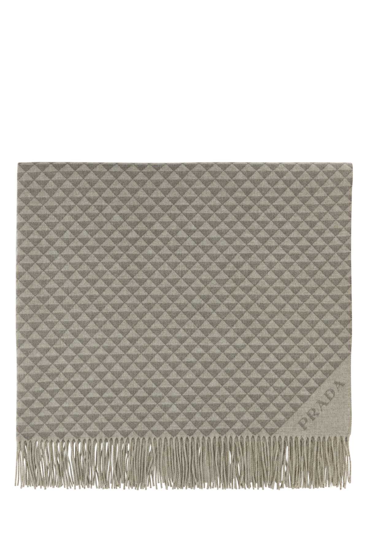 Embroidered Wool Blend Symbole Double Blanket Pomice+argilla Wows Casa/bagno
