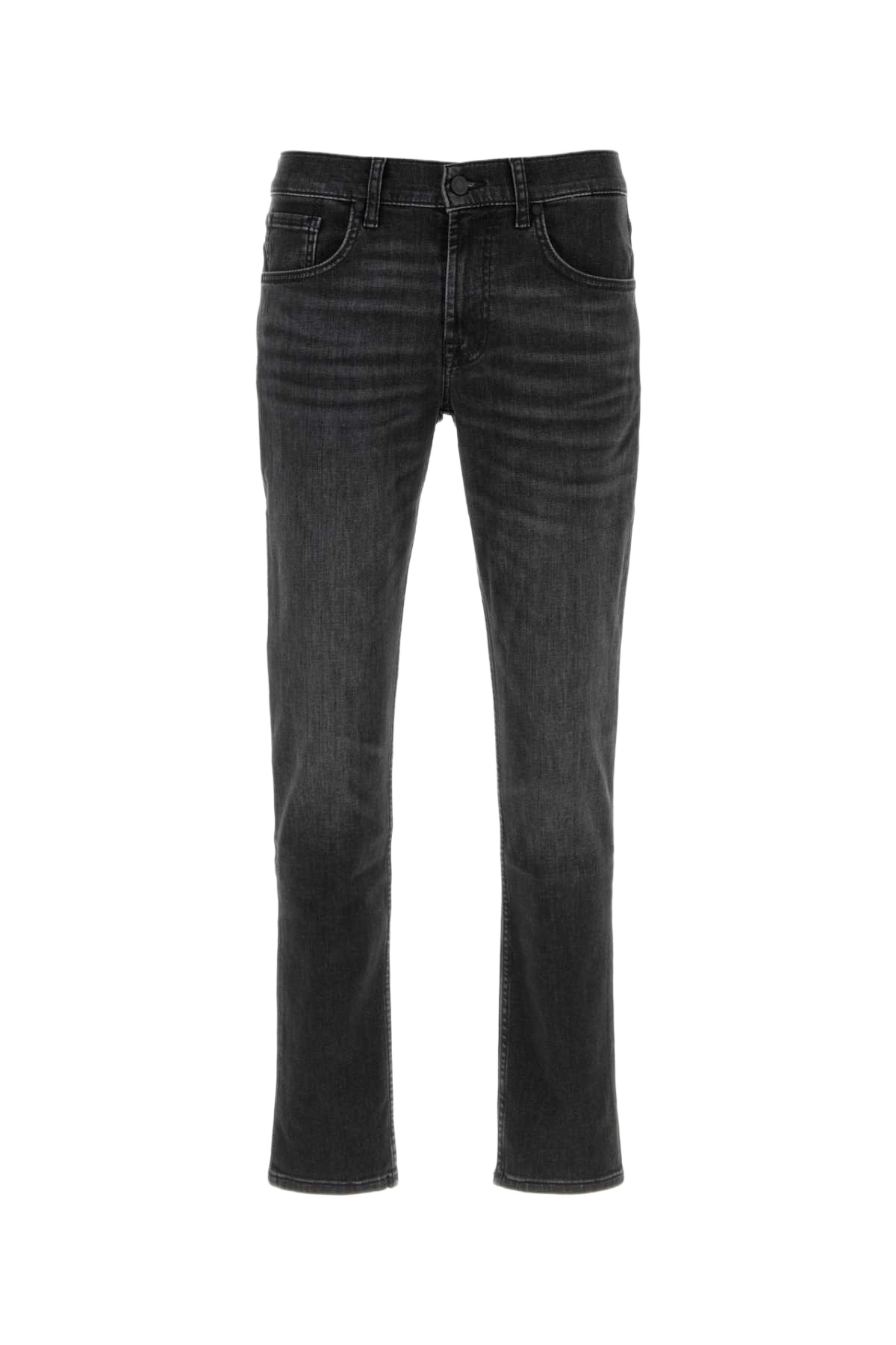 Black Stretch Denim Slimmy Tapered Jeans Nero