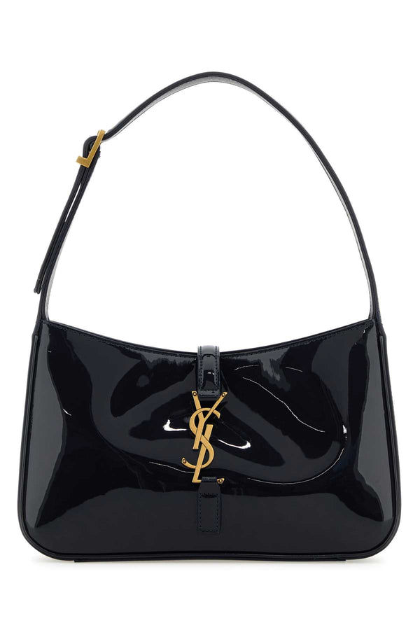 Saint Laurent Exterior: 100% Calf; Lining: 100% Suede; Finishing: Antiqued golden metal shoulder bag in black