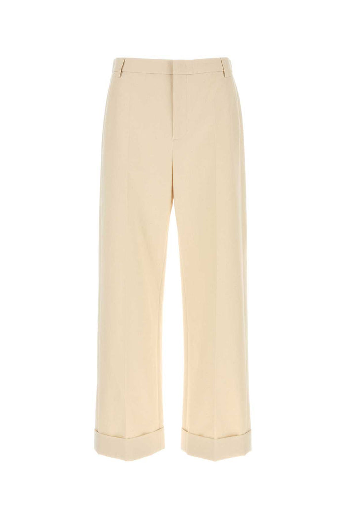Melange Ivory Cotton Pant Seashell Exterior: Pantaloni