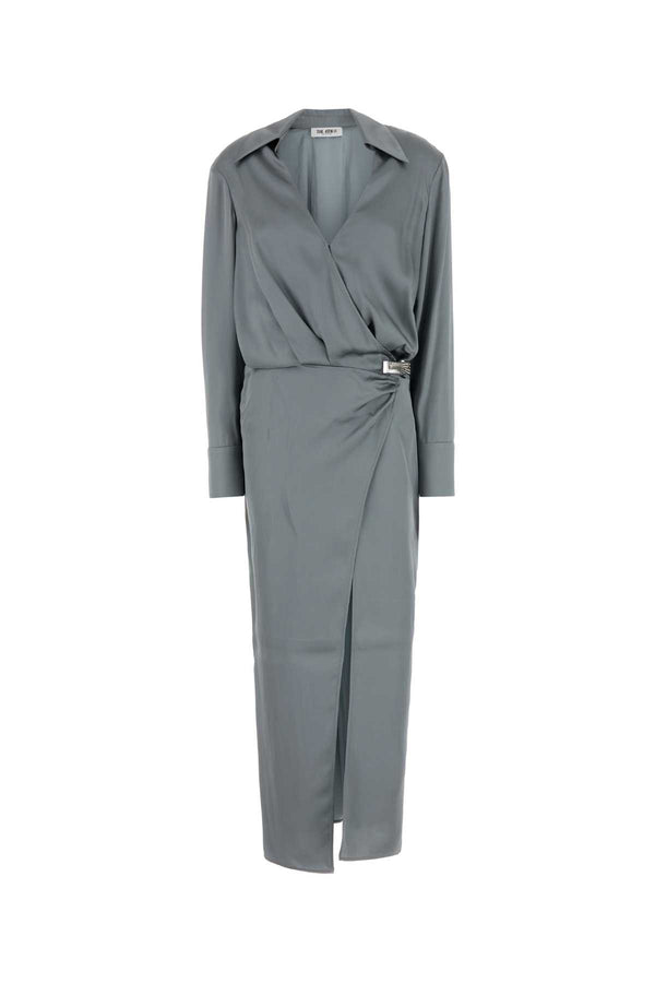 The Attico 100% Viscose wrap dress in gray