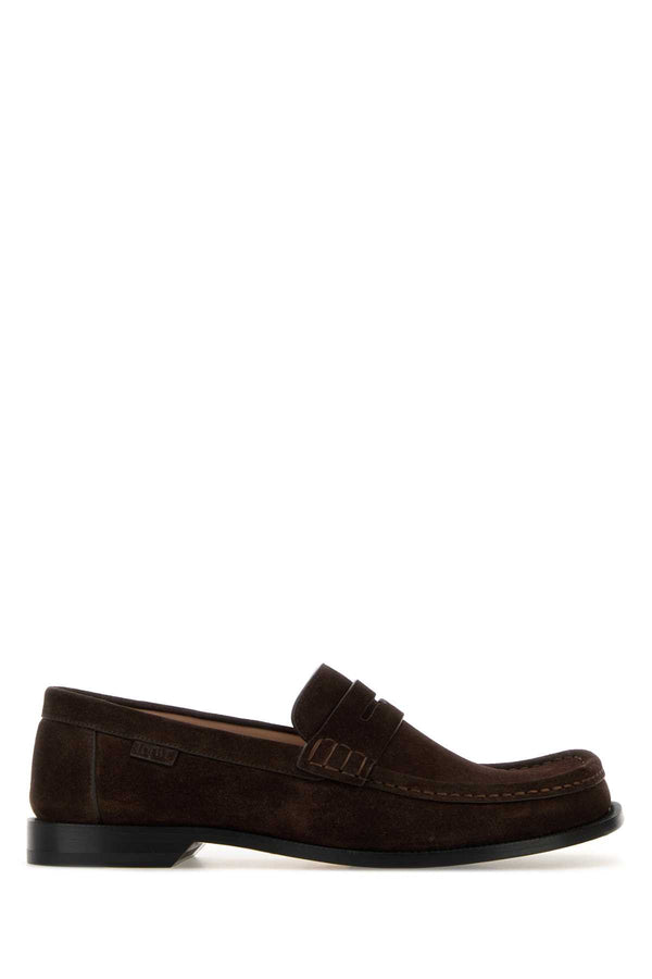 Loewe Loafer Exterior: 100% Suede; Interior: 100% Leather; Sole: Leather loafer in brown