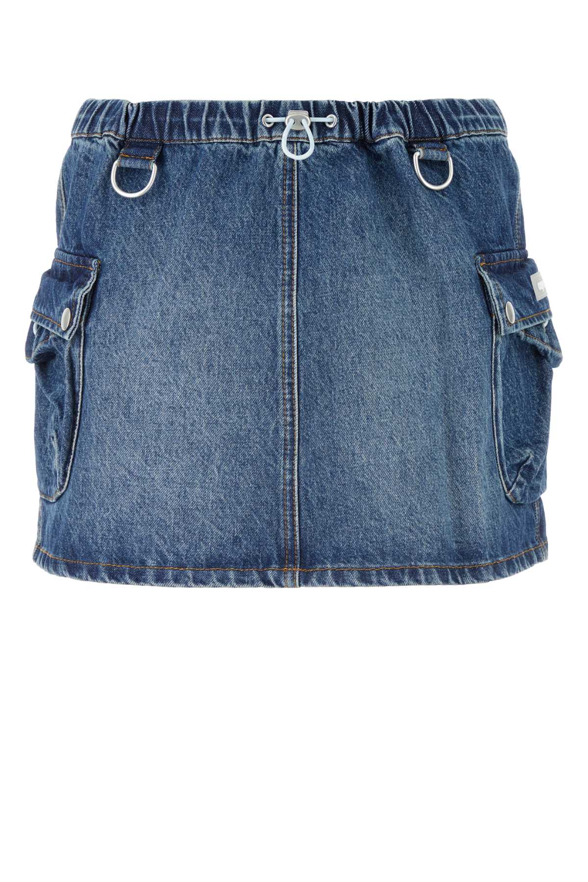 Denim Mini Shirt Blue Exterior: Cotton Gonne