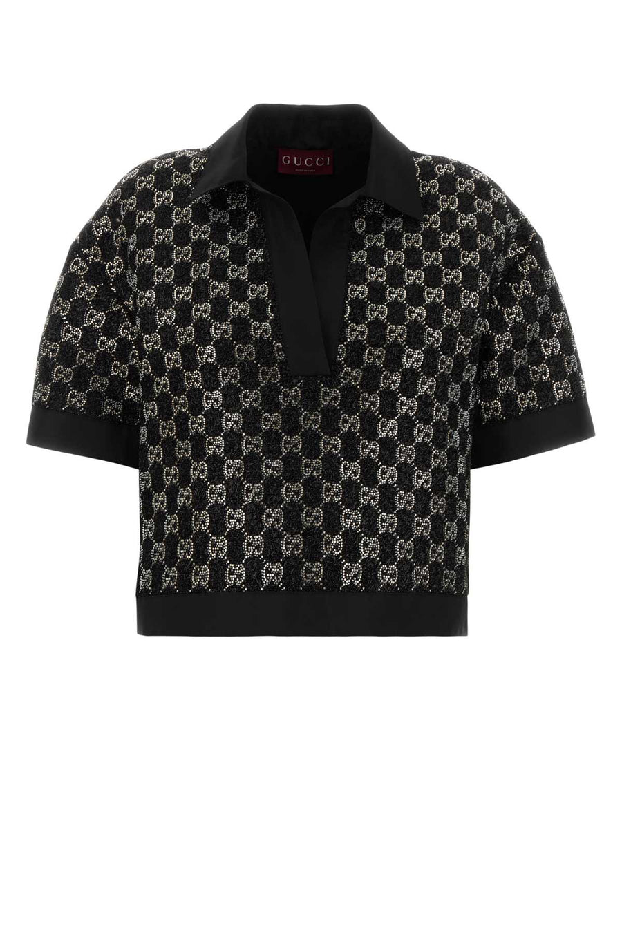 Gucci Viscose mix polo shirt in black