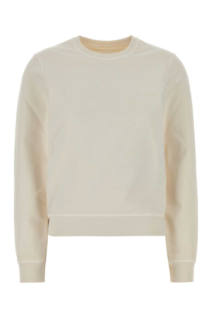 Ivory Cotton Sweatshirt Vintagewhite Exterior: Felpe