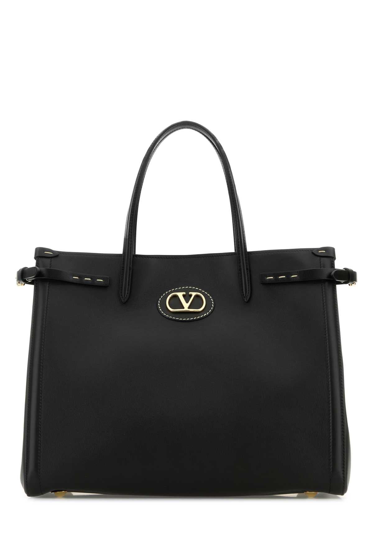 Black Leather Antibes Shopping Bag Nero Borse A Mano
