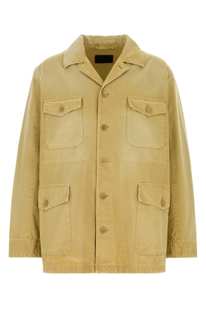 Beige Cotton Jacket Corda Exterior: Giubbini