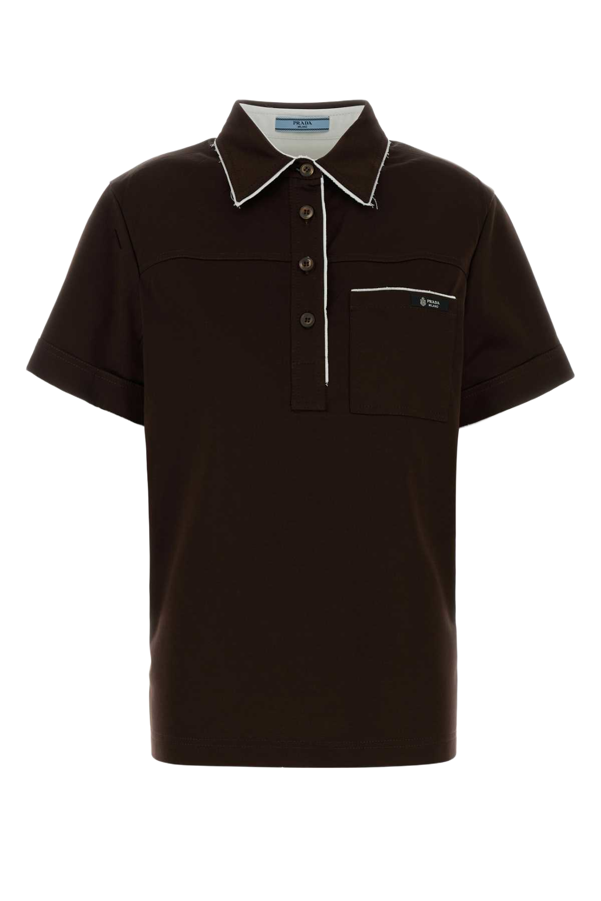 Chocolate Cotton Polo Shirt Ebano Exterior