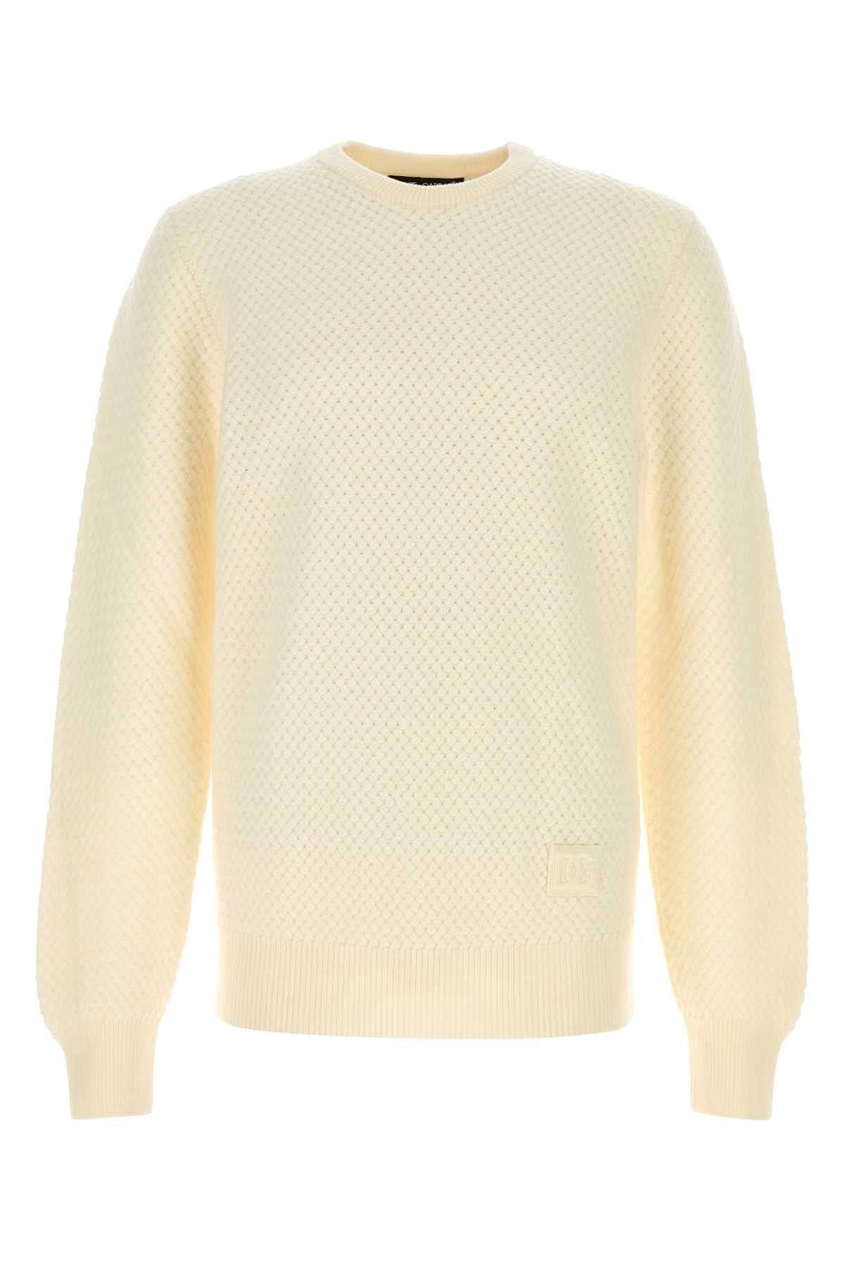 Ivory Wool Sweater Biancobrillante Exterior: Virgin Maglieria
