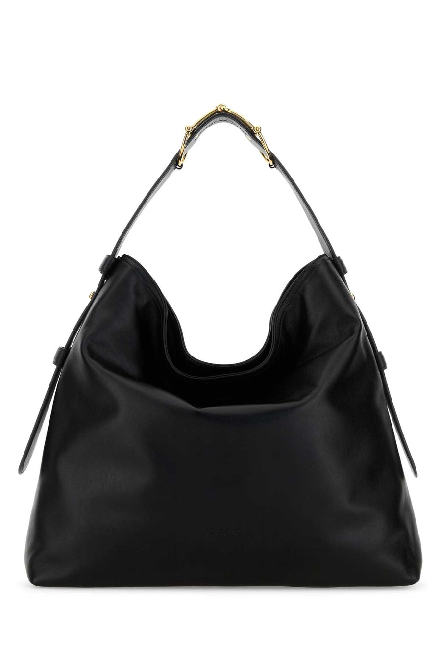Gucci Exterior: 100% Leather; Lining: 100% Fabric; Finishing: Golden metal shoulder bag in black