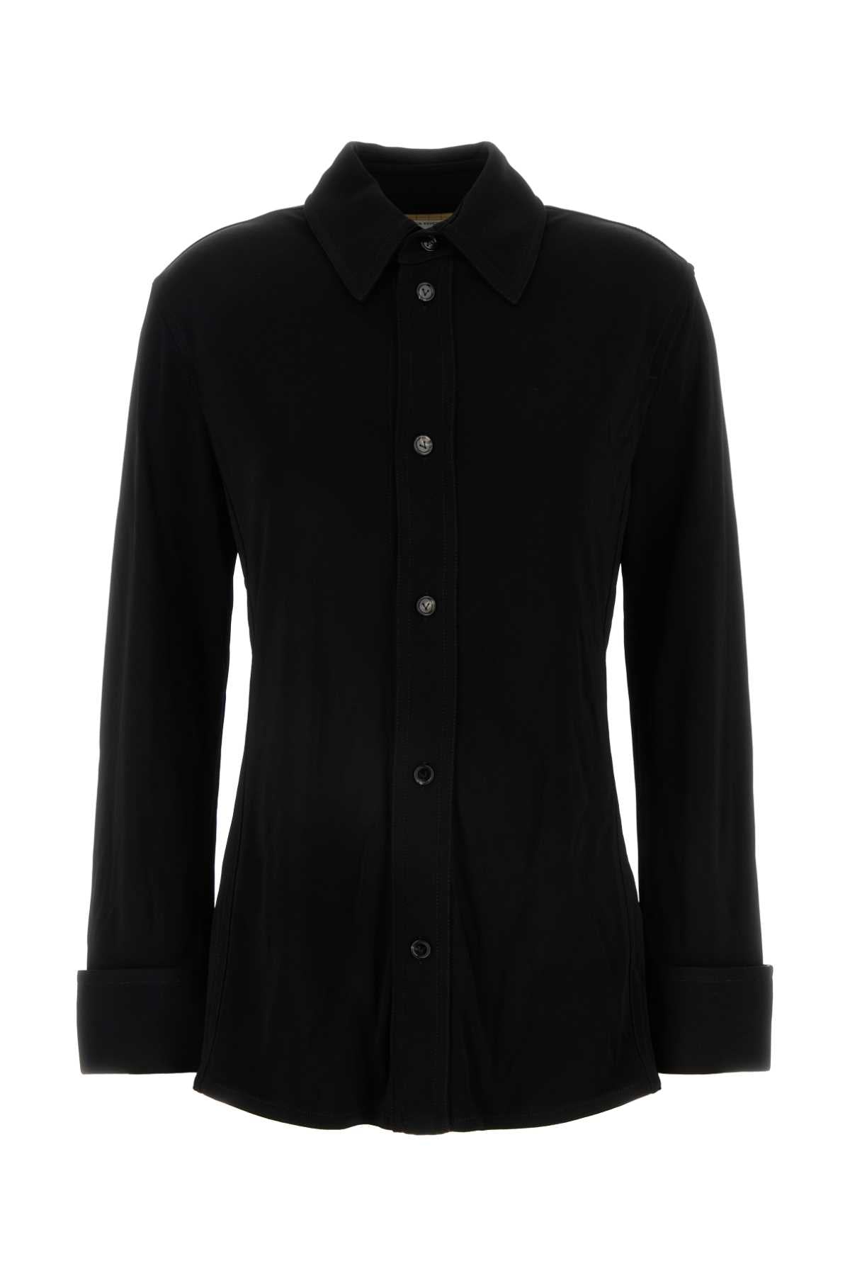 Black Jersey Shirt Exterior: Viscose Camicie