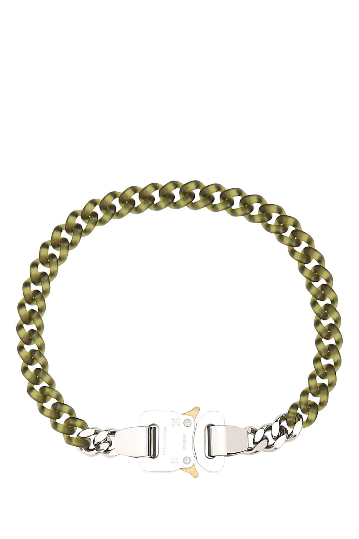 Two-Tone Nylon And Metal Necklace Grn0004 Exterior: Brass Collane