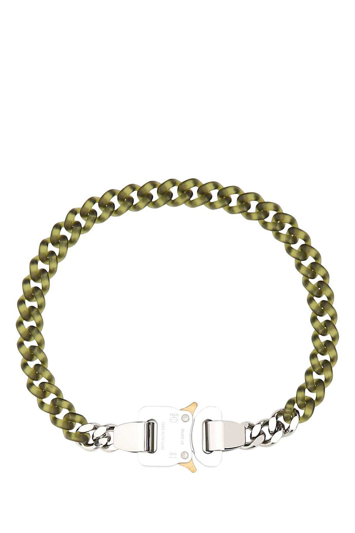 Two-Tone Nylon And Metal Necklace Grn0004 Exterior: Brass Collane