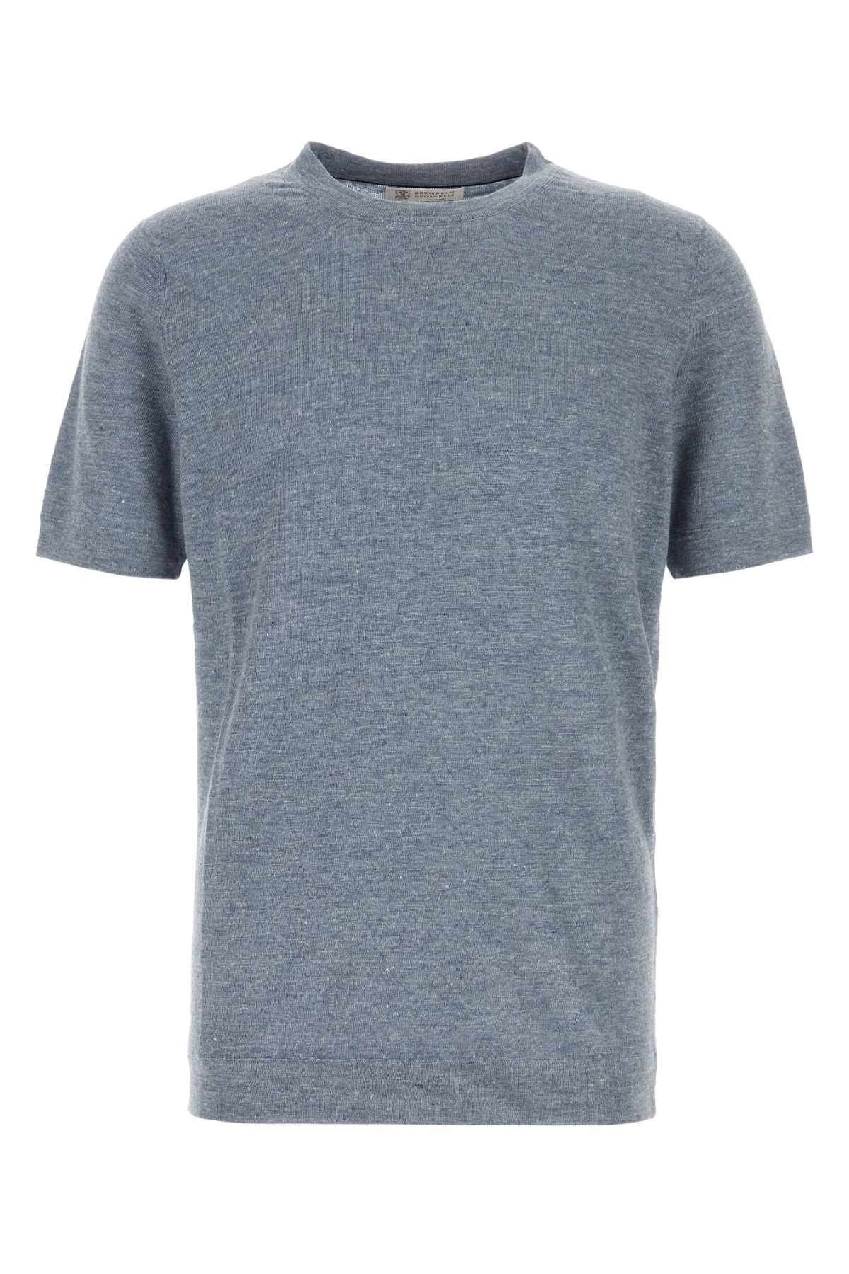 Melange Air Force Blue Linen Blend Sweater Cartazucchero Exterior: Cotton Maglieria