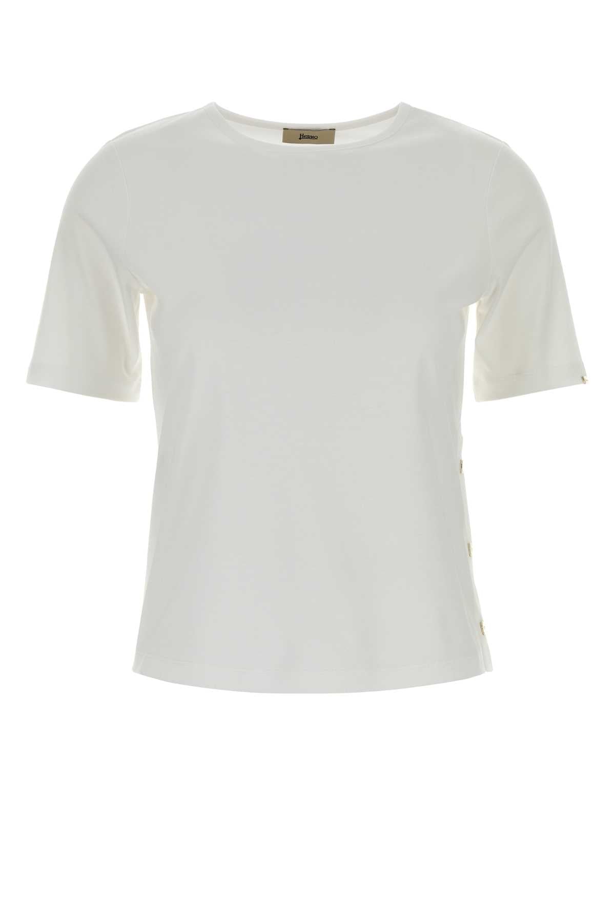 White Cotton T-Shirt Bianco Exterior