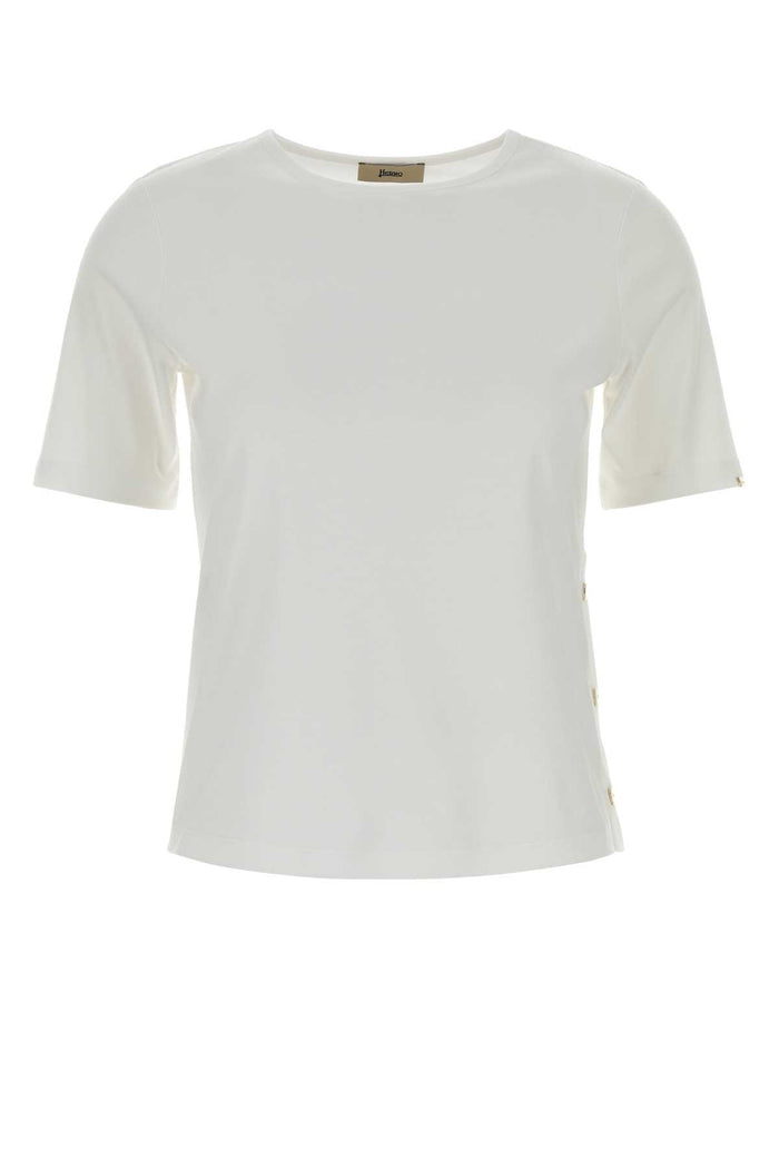 White Cotton T-Shirt Bianco Exterior
