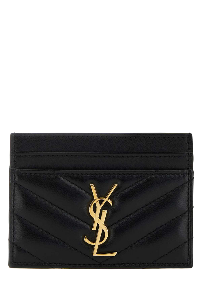 Black Nappa Leather Cassandre Card Holder Nero Portafogli