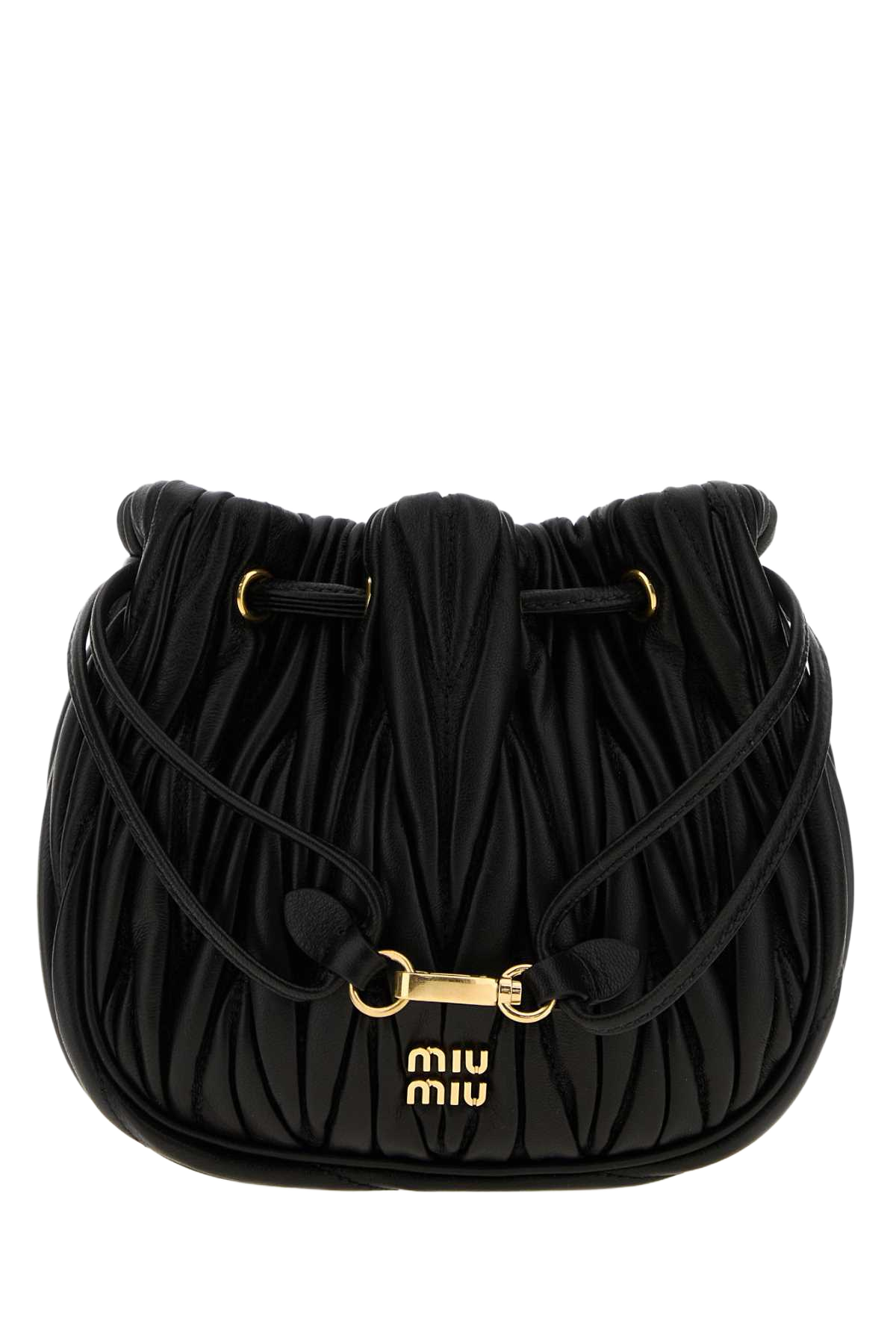 Black Nappa Leather Pouch Nero Agnello Beauty Case