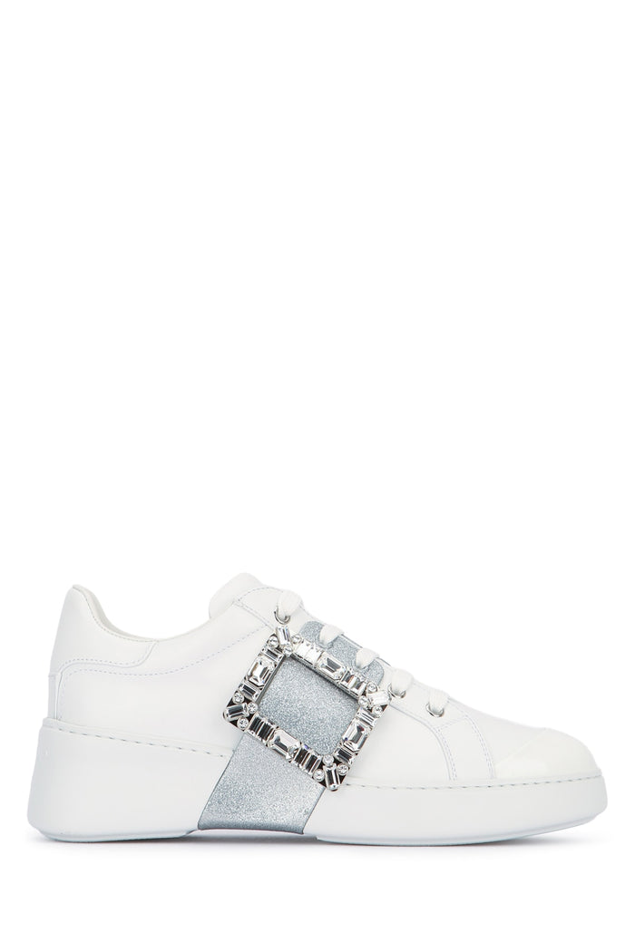 Viv Skate Glitter Strass Buc Bianco Calfskin Fgl Sneaker