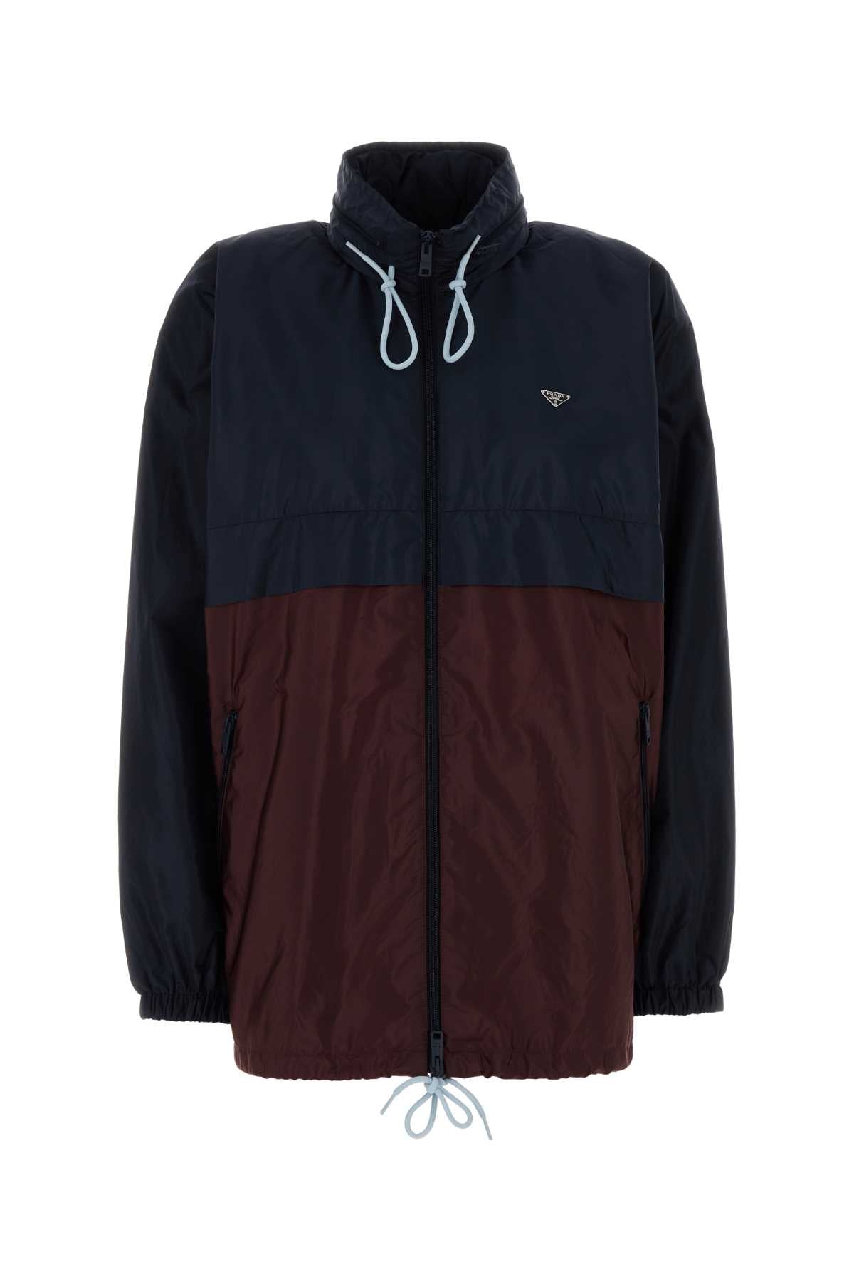 Two-Tone Re-Nylon Windbreaker Royal+granato Exterior: Giubbini