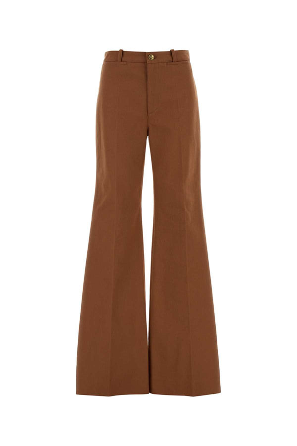Chloé 100% cotton trousers in brown
