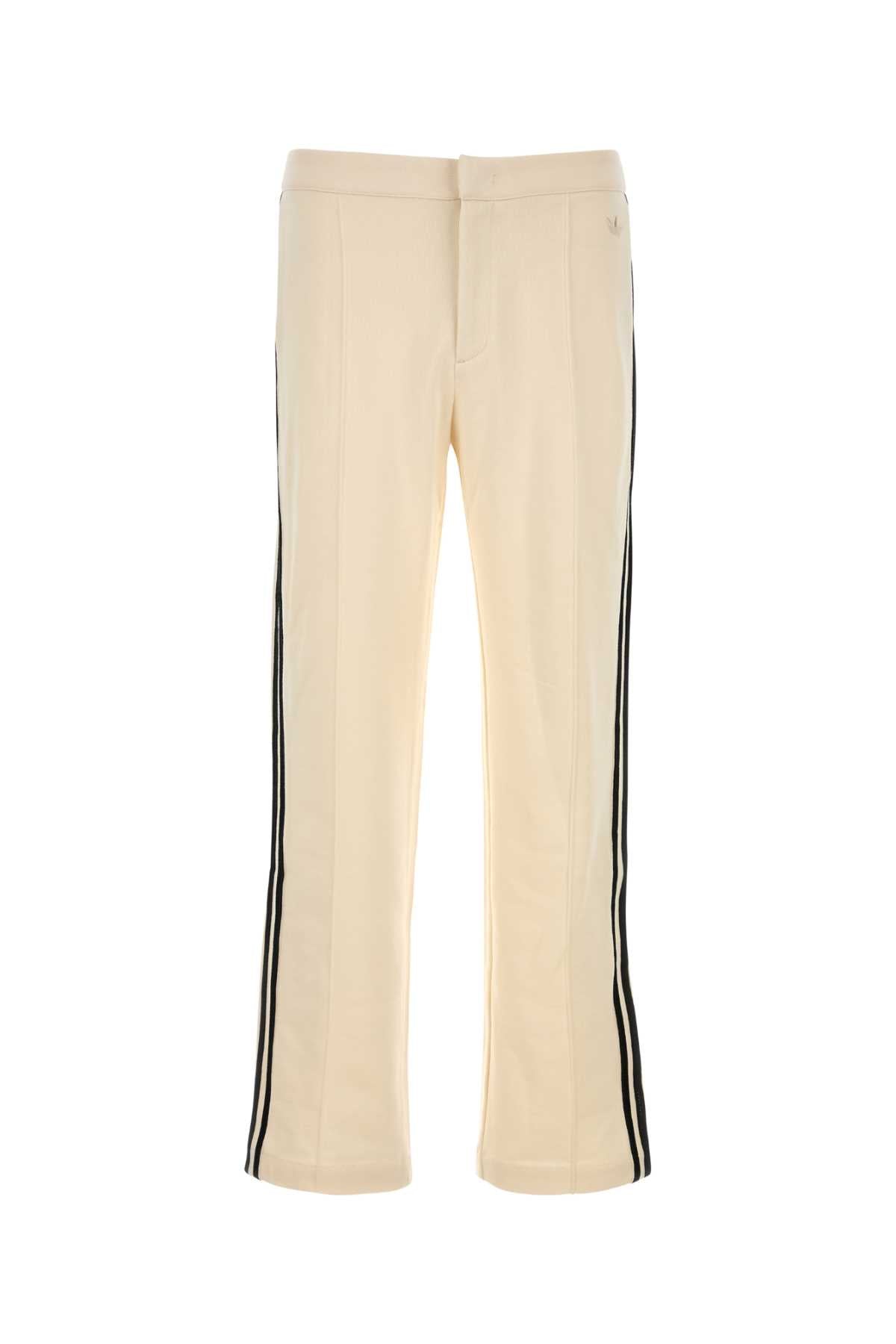 Cream Cotton Blend Adidas X Wales Bonner Joggers Wonderwhite Exterior: Rayon Pantaloni