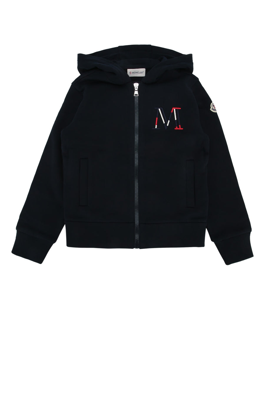 Moncler Jr Kids Cotton-blend fleece hoodie in black