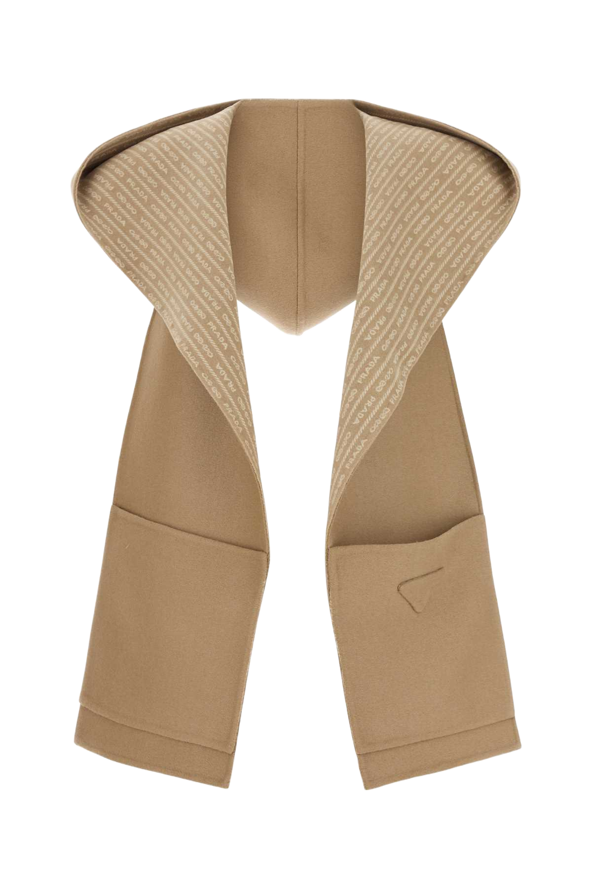 Camel Wool Scarf Cammello+bianco Exterior: Sciarpe E Foulard