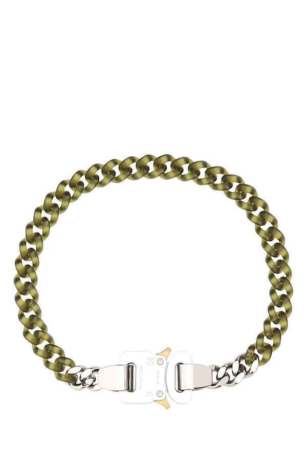 Two-Tone Nylon And Metal Necklace Grn0004 Exterior: Brass Collane