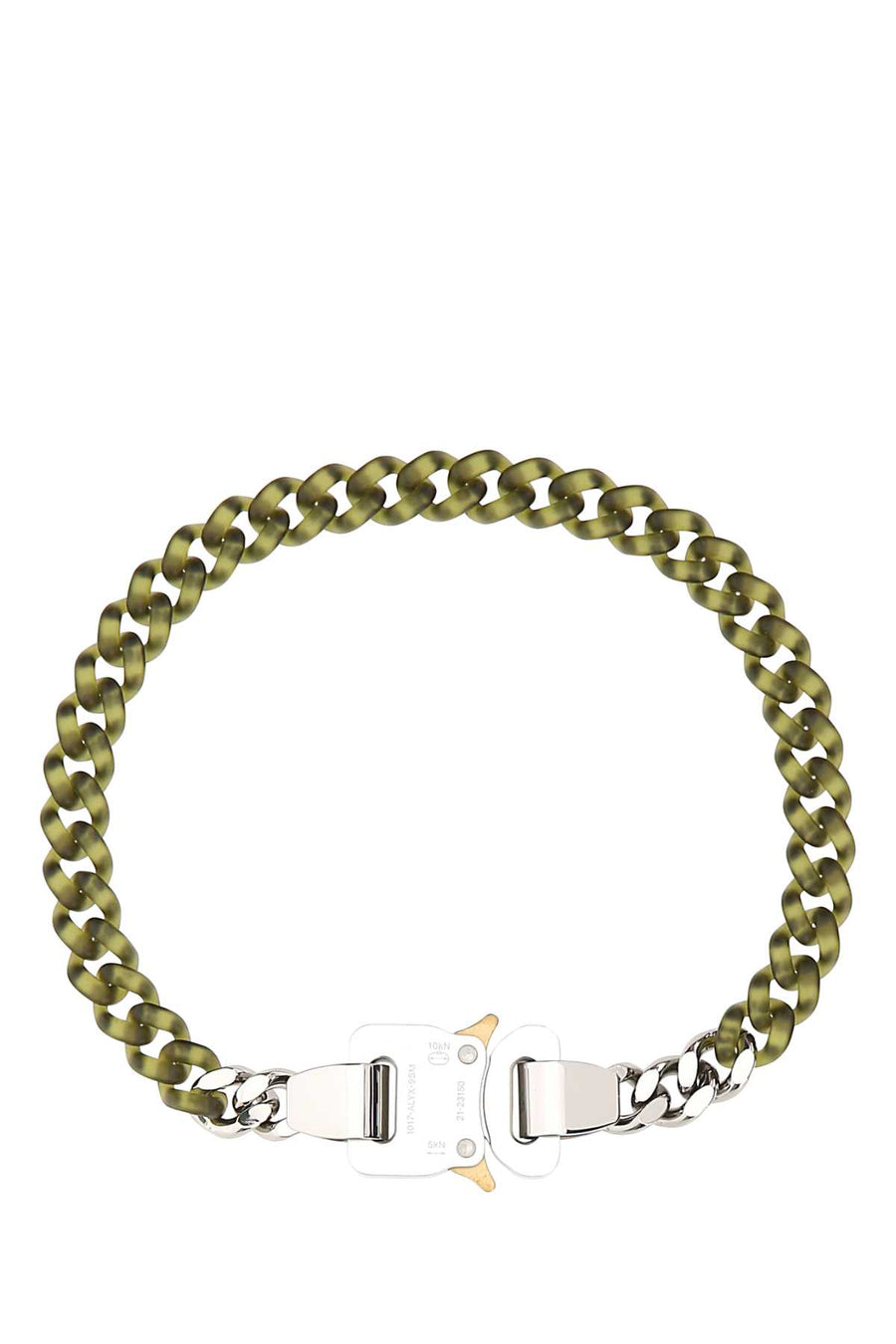 Two-Tone Nylon And Metal Necklace Grn0004 Exterior: Brass Collane