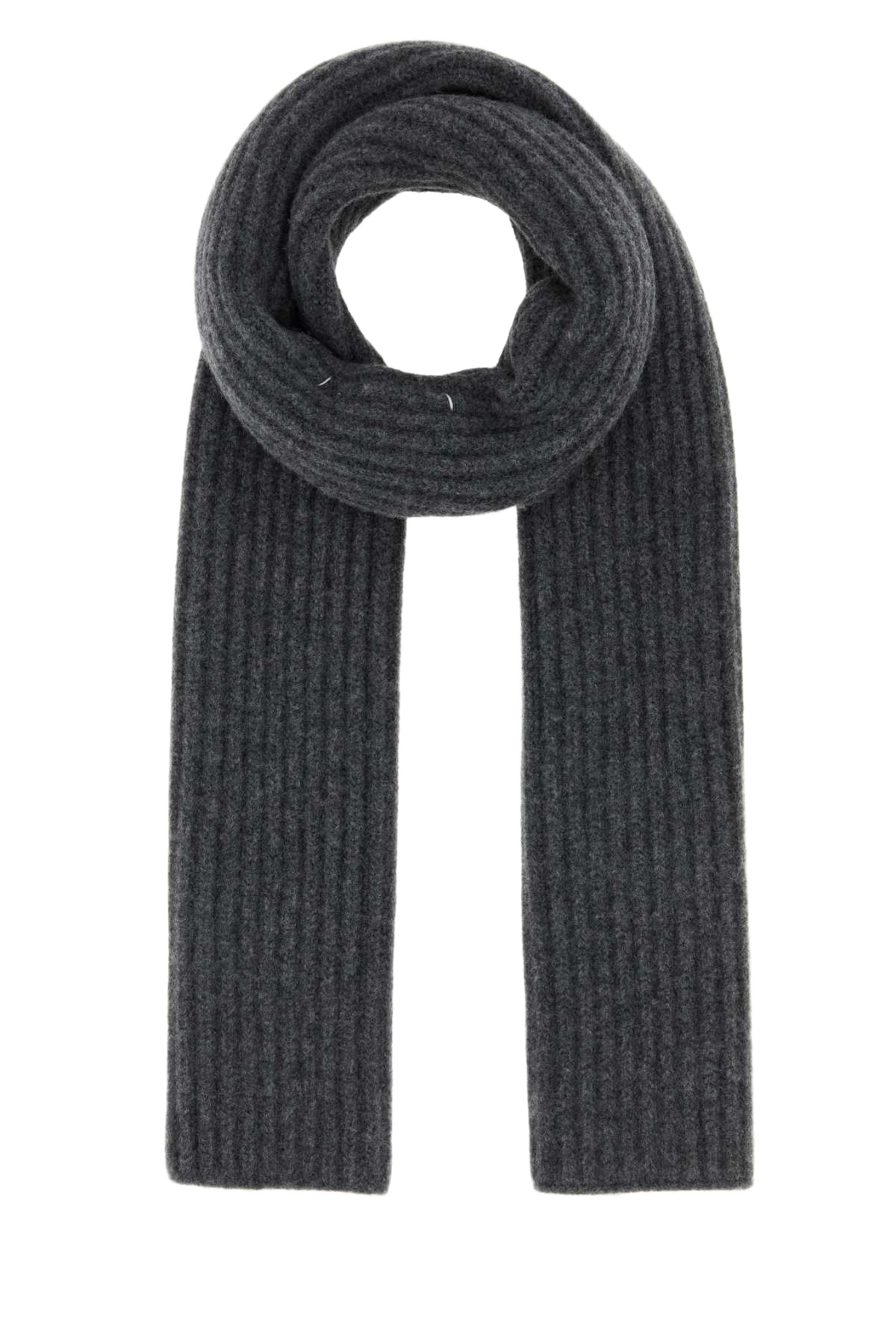 Grey Wool Scarf Darkgrey Sciarpe E Foulard