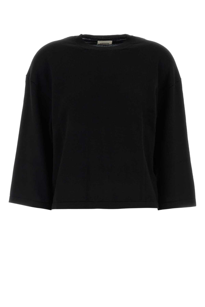 Black Wool Daisy Sweater Exterior: Maglieria