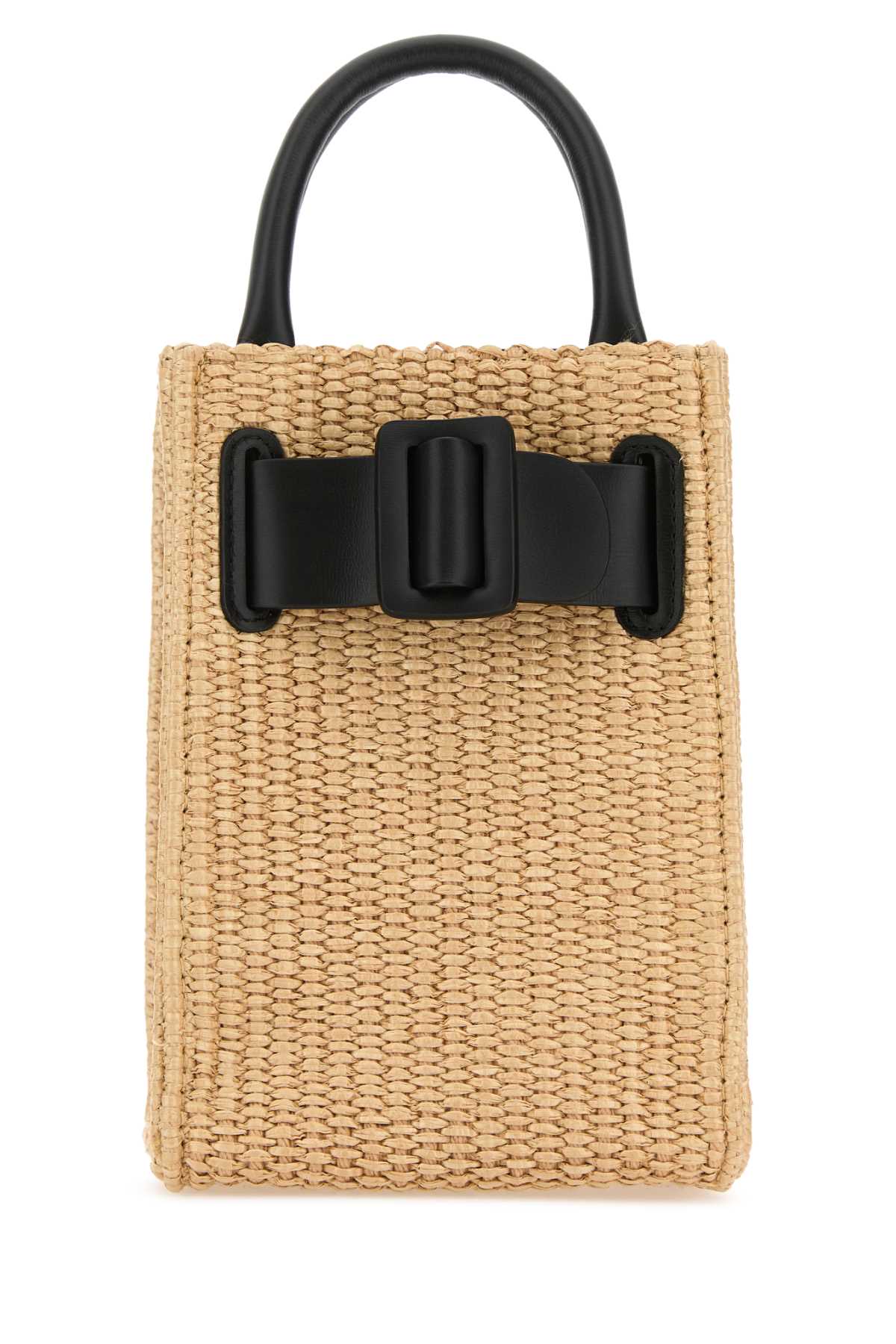 Raffia Bobby Tourist Epsom Handbag Blacknatural Borse A Mano
