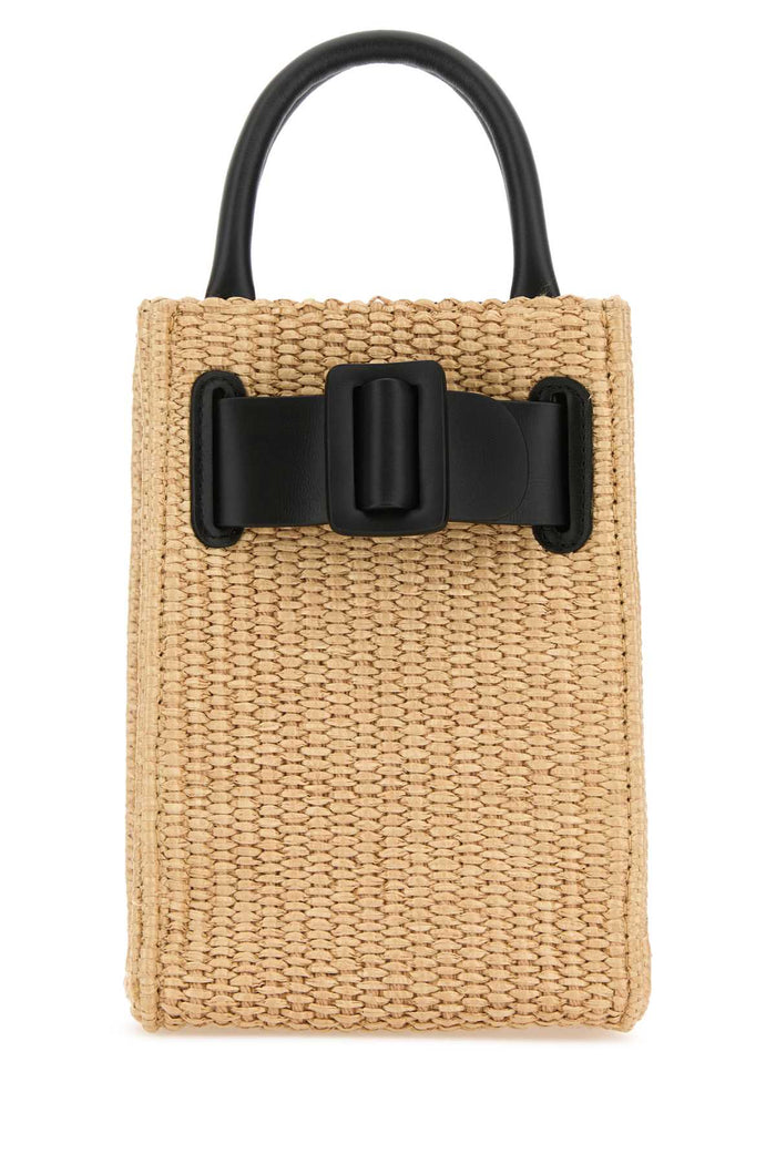 Raffia Bobby Tourist Epsom Handbag Blacknatural Borse A Mano