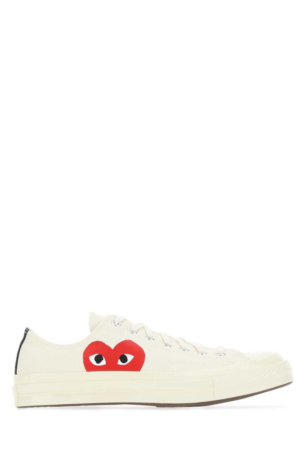 Ivory Canvas Comme Des Garã§ons X Converse Sneakers White