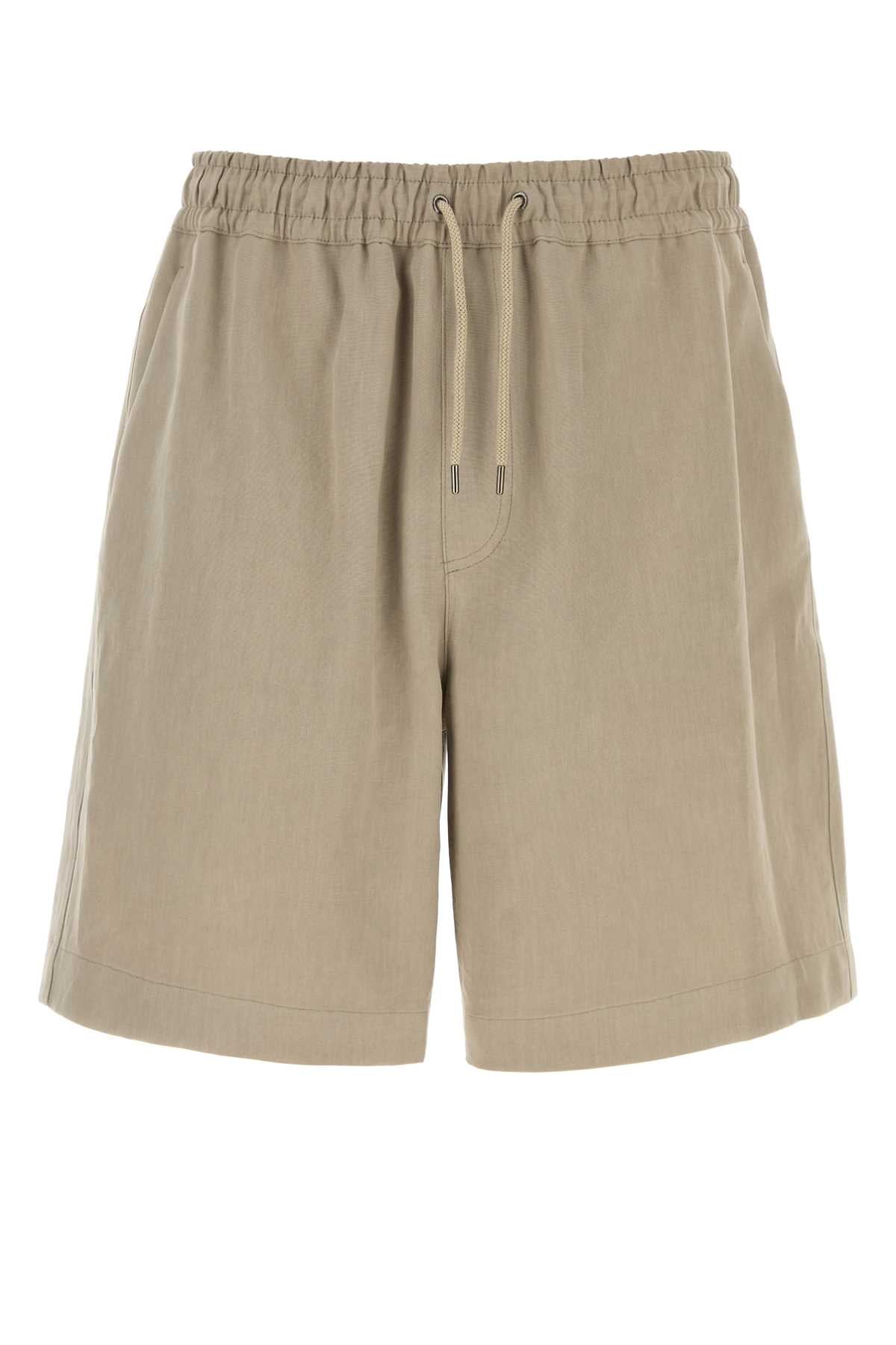 Dove Grey Linen Bermuda Shorts Corda Exterior: Cotton